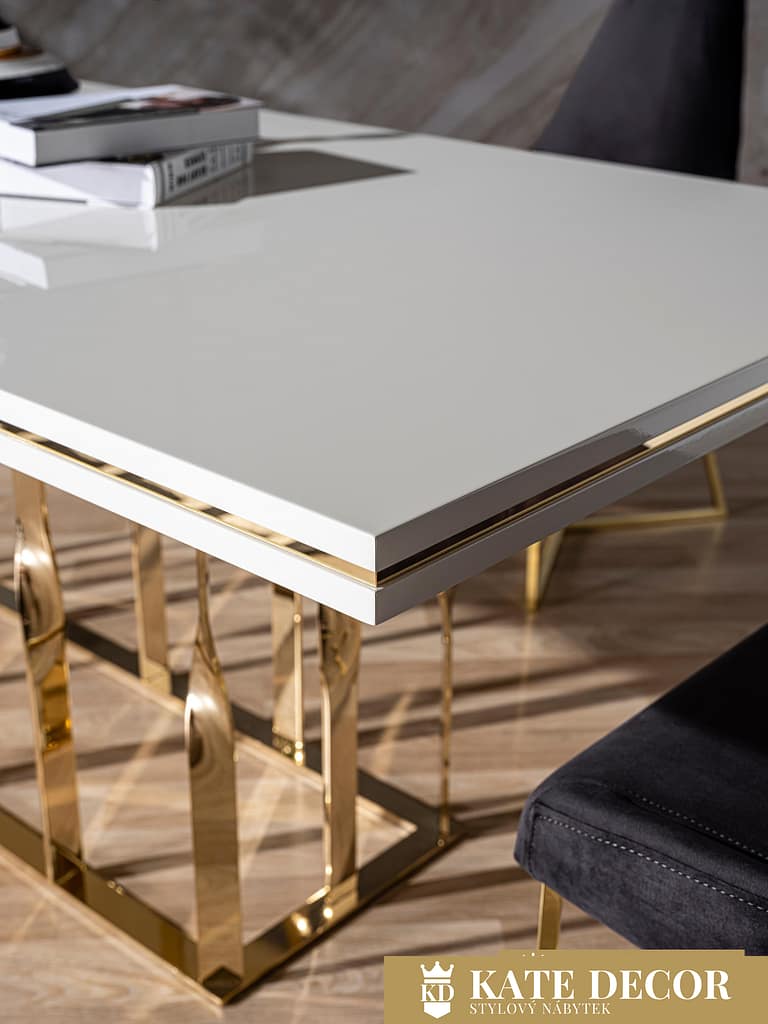 ZEN DINING ROOM SET (WHITE-GOLD) (6)