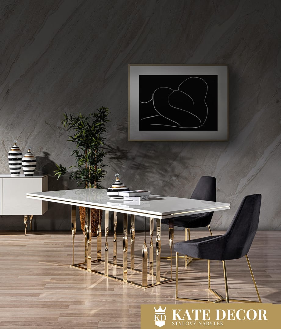 ZEN DINING ROOM SET (WHITE-GOLD) (2)